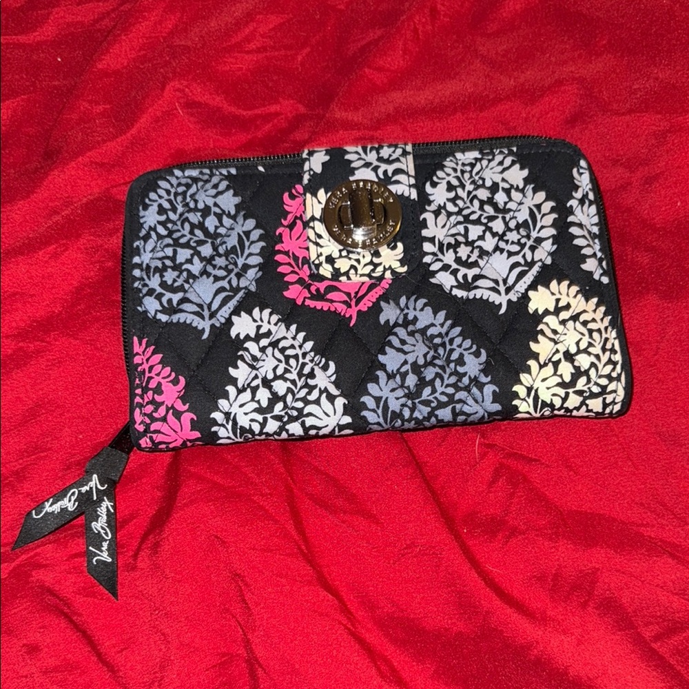 Floral Black Wallet